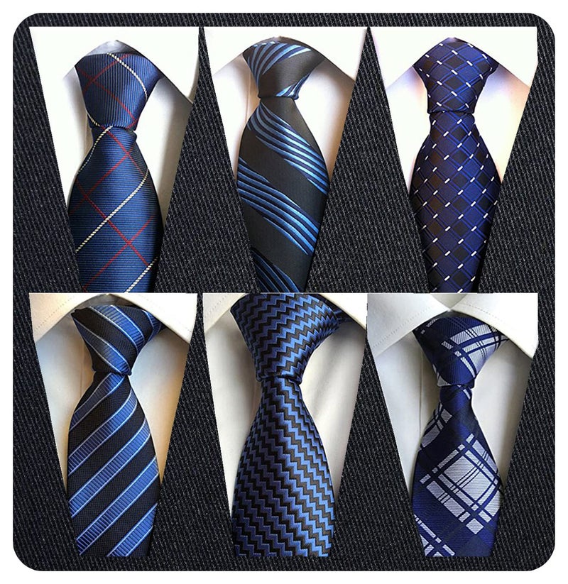 Adulove Men's Necktie Classic Silk Tie Woven Jacquard Neck Ties 6 PCS - Image 1